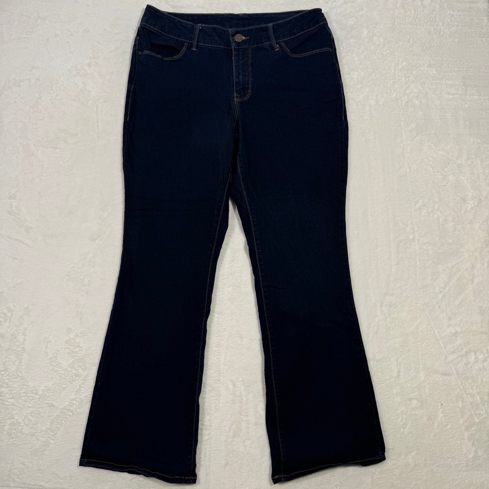 Faded Glory Jeans Womens 16W Dark Blue Bootcut Stretch Mid Rise FGW26817DDH